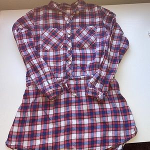 Plaid blue and red dress